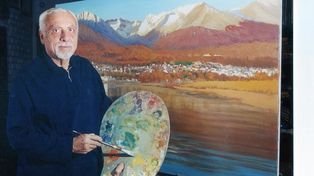 Norberto Luppi. El pintor, que expone en Buenos Aires y prepara una muestra en Barcelona, en su atelier de Firmat.
