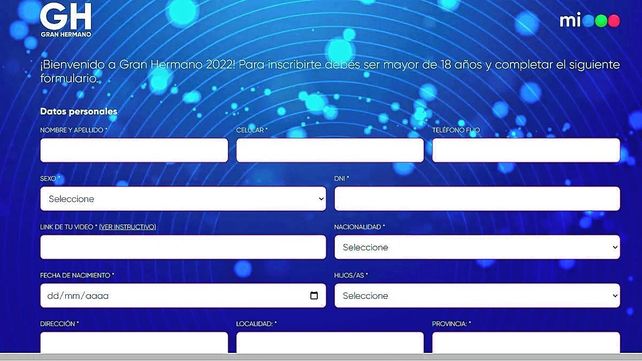 Gran Hermano: el insólito formulario de inscripción