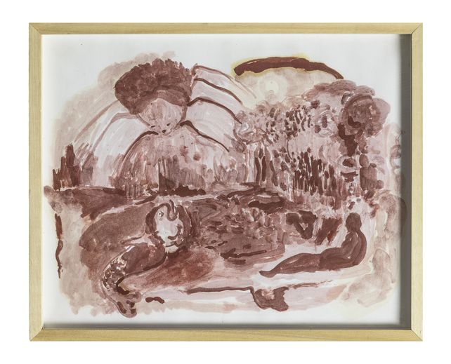 El descanso (pigmento y aceite de lino sobre papel).