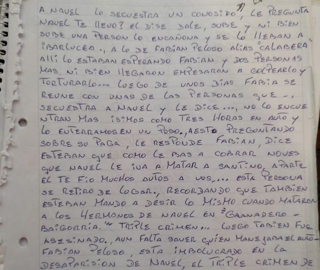 El Cuaderno de Carlitos: apuntes y revelaciones del testigo contra Alvarado que fue asesinado