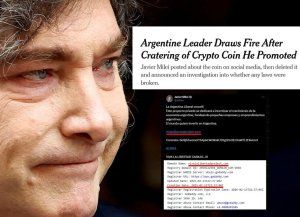 El escándalo por el token cripto que recomendó Javier Milei llegó al The New York Times