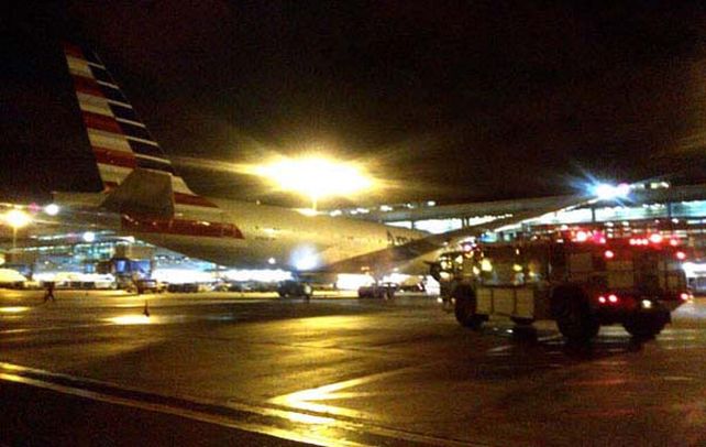 Un susto. La aeronave en el aeropuerto de Eldorado.