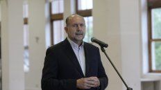 El gobernador Perotti durante los anuncios de los cambios en el gabinete. El gobernador Perotti durante los anuncios de los cambios en el gabinete.
