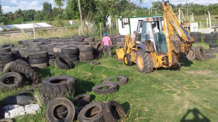 Primera carga de neumático fuera de uso partió a Arroyo Seco