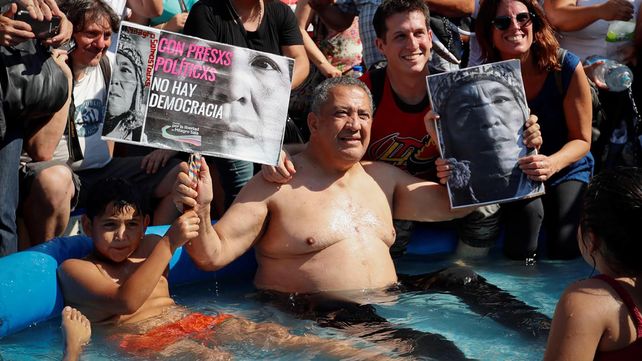 Una protesta del lider piquetero.&nbsp;