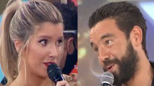 Cara a cara. Laurita Fernández y Agustín Sierra en la pista del Cantando 2020.