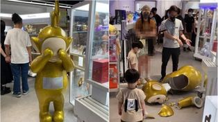 Su hijo de 5 años rompió un Teletubby gigante y tuvo que pagar una fortuna
