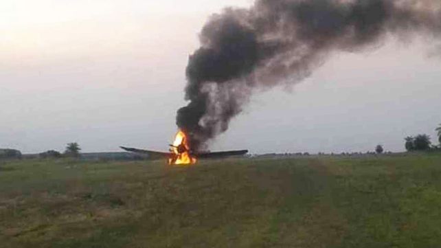 El avión hidrante era parte de la flota contratada por el Gobierno correntino que combate los incendios.
