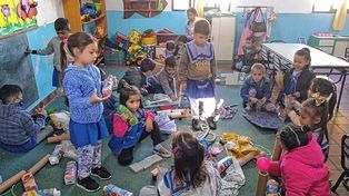 Protagonistas. Los jardineritos ya viven su mes. En la foto el Jardín Garabatos de la Escuela N° 5 Centenario de San Salvador. &nbsp;