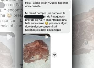 Compró carne y le vino con una bala adentro