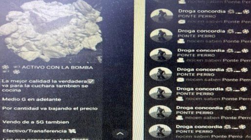 Concordia: procesan a banda que vendía drogas por Telegram