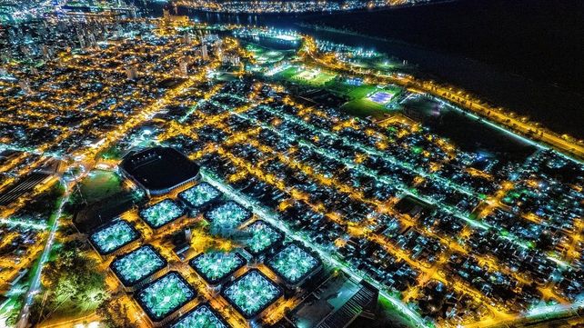 Trabajos de iluminación en la ciudad de Santa Fe