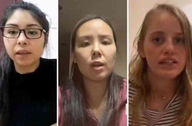 En cuarentena. Tres argentinas que aparecen en el video