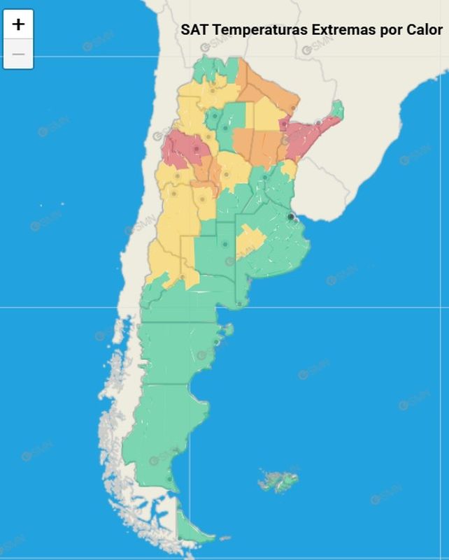 SMN: persiste alerta amarilla para algunos departamentos