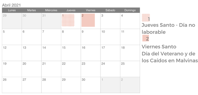 Aquí está, este es: el calendario de feriados para el 2021