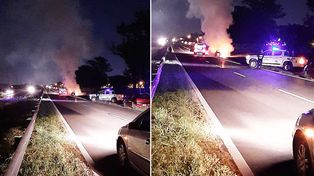 Paraná: un automóvil se prendió fuego en plena marcha, en Acceso Norte