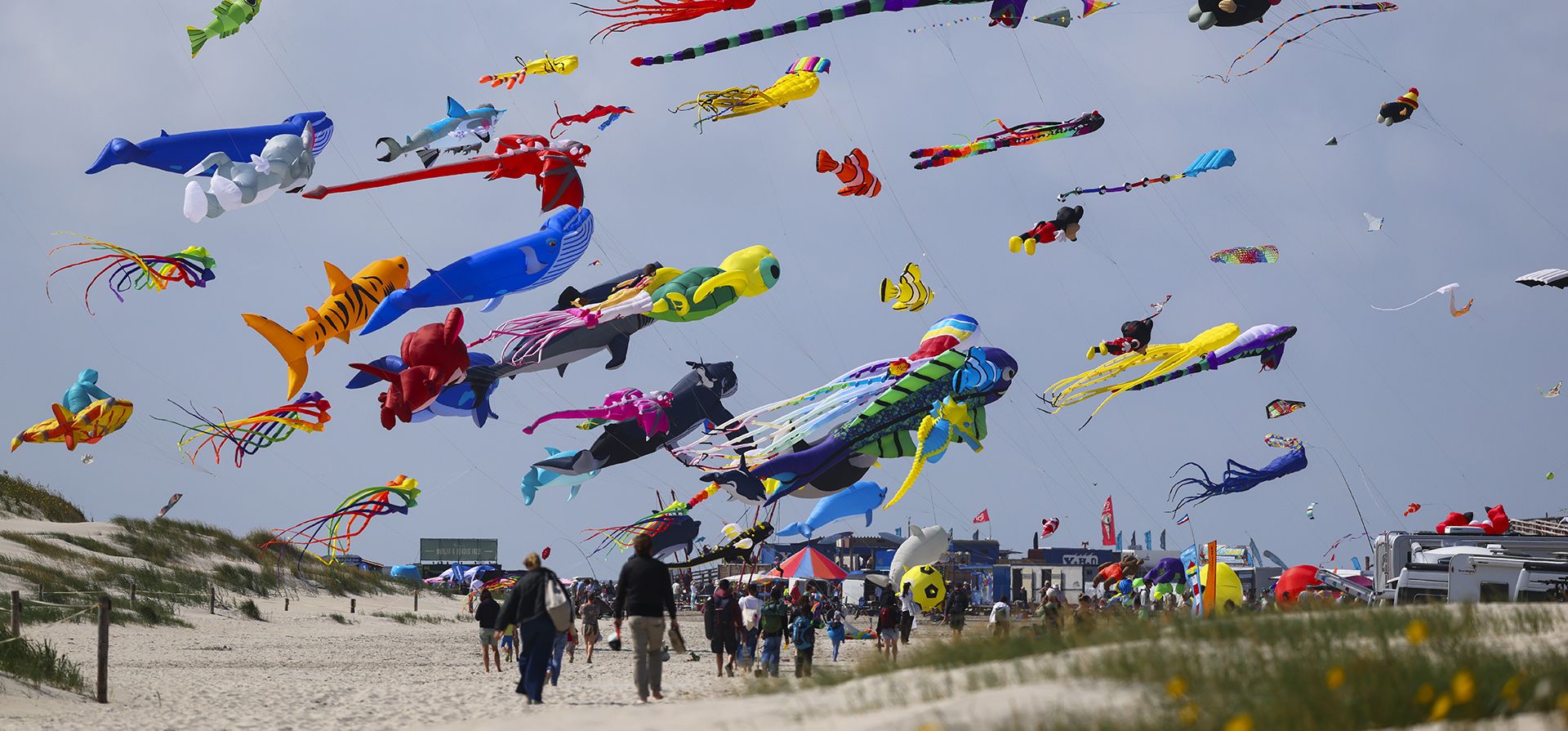 Numerosas cometas de colores sobrevuelan la playa del Mar del Norte durante el festival de cometas de St. Peter-Ording, Alemania, el viernes 8 de agosto de 2025. (Christian Charisius/dpa vía AP) Numerosas cometas de colores sobrevuelan la playa del Mar del Norte durante el festival de cometas de St. Peter-Ording, Alemania, el viernes 8 de agosto de 2025. (Christian Charisius/dpa vía AP)