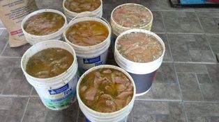 Clausuran una carnicería que guardaba las milanesas de pollo en baldes de pintura
