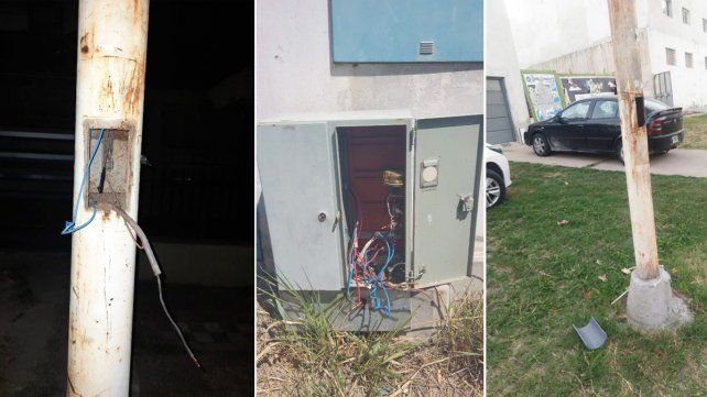 Vandalizaron y robaron cables en columnas de alumbrado público en el barrio Procrear y varias zonas de Paraná