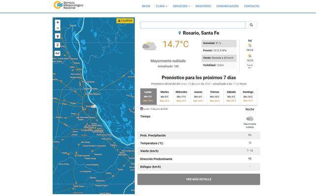 Lanzan un alerta meteorológica por tormentas fuertes para el sur de Santa Fe