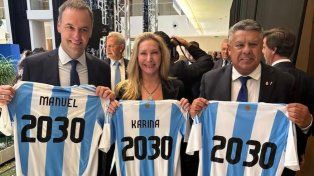 Manuel Adorni, Karina Milei y Chiqui Tapia en Paraguay .
