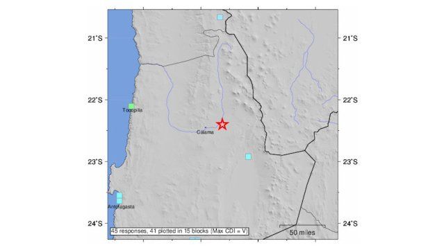 Un terremoto de magnitud 6,7 sacudió la región chilena de Atacama