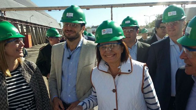 Bullrich durante su visita a San Lorenzo. Habló sobre la represión de lo maestros en Buenos Aires.&nbsp;