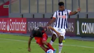 El peruano Rodríguez le pegó desde atrás dos patadas que terminó lesionando a Robert Rojas.