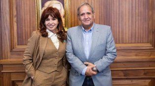 agradecimiento. Cristina y el sindicalista Sergio Palazzo.