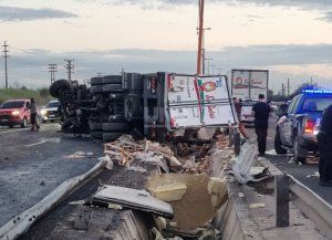 Camión que transportaba pollos volcó y la carga fue saqueada