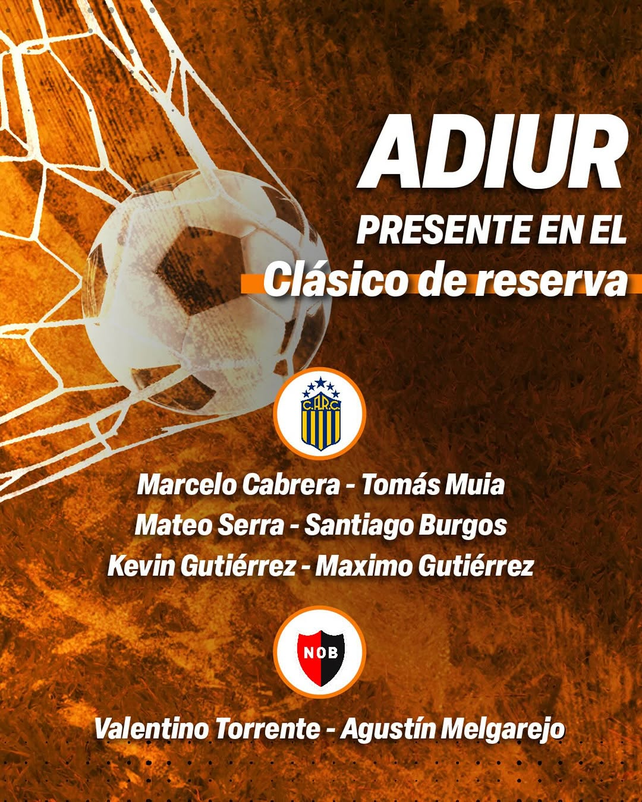 Adiur estuvo presente en el clásico de reserva con ocho futbolistas que pasaron por sus formativas.