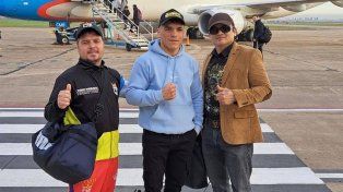 El santafesino Emiliano Pucheta junto a Totino Caunedo y el Chino Marcos René Maidana.