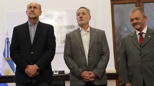 Omar Perotti, Marcelo Sa&iacute;n y V&iacute;ctor Sarnaglia.