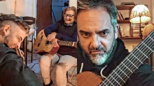 Gualeguaychú: guitarrista y su alumna de 91 años muestran que nunca es tarde para aprender.