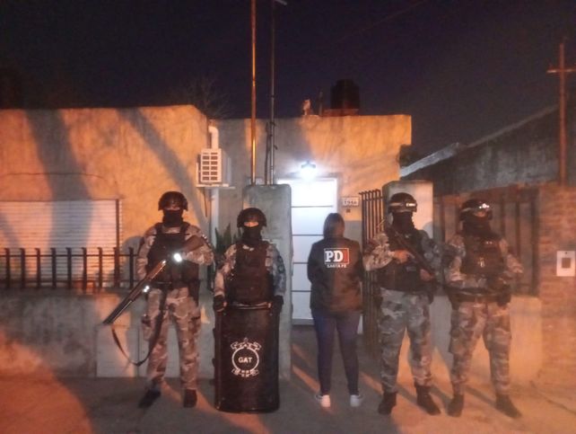 Una de las viviendas allanadas en Villa Gobernador Gálvez