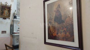 El cuadro que fue robado en la Basílica del Carmín.