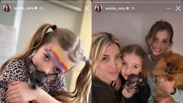 Wanda posteó en Instagram fotografías con sus hijas en un clima de tranquilidad y armonía.