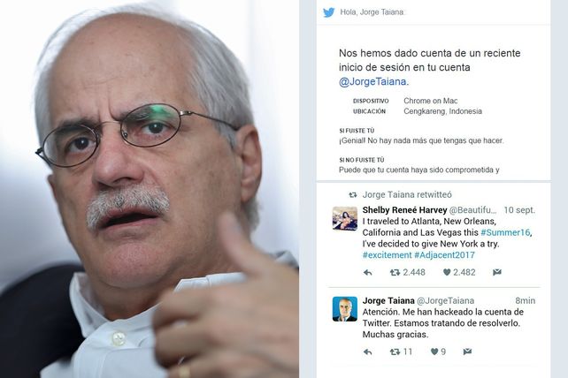 Taiana denunció haber sido hackeado por trolls que trabajaban desde Guatemala e Indonesia