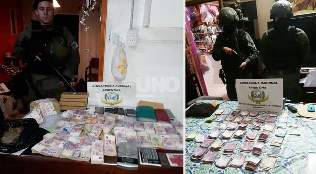 Los elementos secuestrados durante los allanamientos.&nbsp;