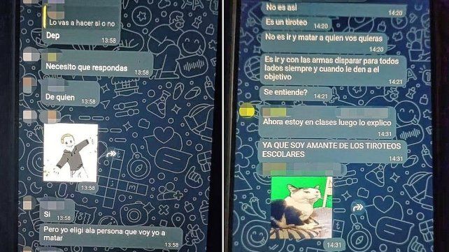 Parte de los chats en los que planificaban la masacre
