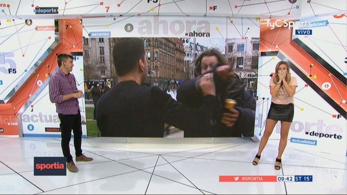 Insólita agresión a un periodista de TyC Sports mientras estaba al aire