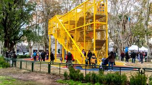 La flamante estructura para jugar.