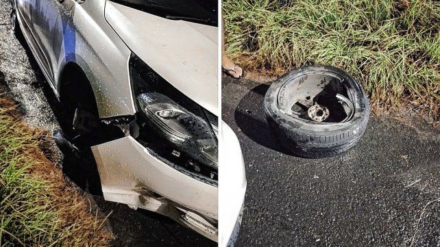 El choque rodujo daños severos en el paragolpe y dos de las ruedas del C4