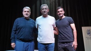 Gerardo Martino, Pablo Javkin y Paulo Ferrari compartieron una actividad en la previa del clásico rosarino.&nbsp;