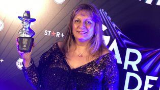 Con el Gardel bien alto. María Elena Sosa, en la gala del lunes.