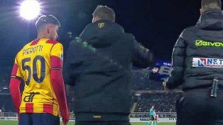 Santiago Pierotti ingresó en la derrota de Lecce ante Genoa