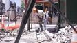 Las obras frente al kiosco de diarios y revistas. Las obras frente al kiosco de diarios y revistas.