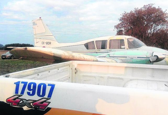 san antonio de areco. La aeronave fue derribada por los disparos.