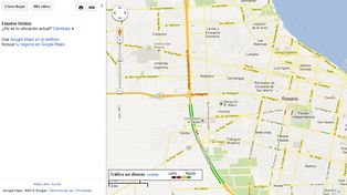 Google muestra el tránsito de Rosario en tiempo real