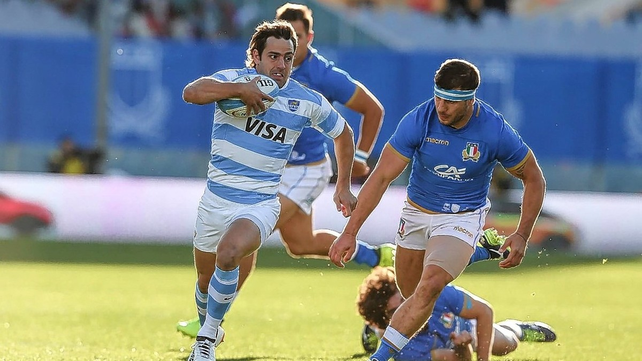 El tucumano Nicolás Sánchez en el recordado triunfo de Los Pumas ante Italia 31 a 15 en Florencia.